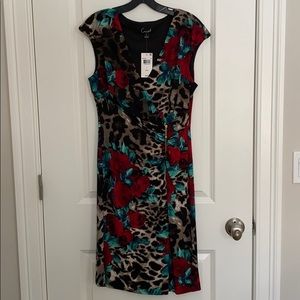 NWT Leopard print and roses jersey dress